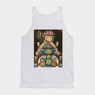 Retro Scooter, Classic Scooter, Scooterist, Scootering, Scooter Rider, Mod Art Tank Top